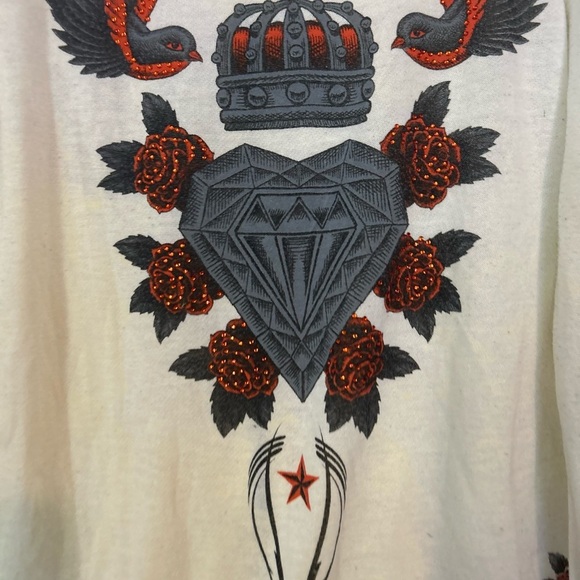 Sinful Y2K, ombre, yellow, and white zip up hoodie size large - Picture 10 of 13